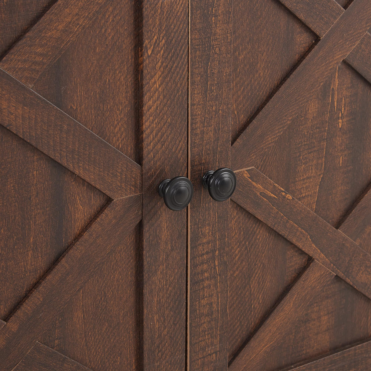 CKEASEAN Farmhouse Entertainment Center for TVs Up to 80 inch, 70" W TV Stand with Open Shelves and Barn Doors, Large Home TV Console Table for Living Room (Espresso, 70 inch Farmhouse TV Stand) CKEASEAN