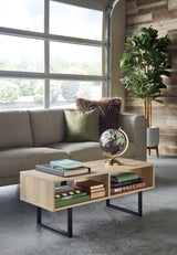 ClosetMaid 1311 Rectangular Wood Coffee Table with Storage Shelves, Natural ClosetMaid