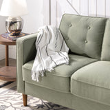 ZINUS Lauren Loveseat, Button Tufted Cushions, Easy, Tool-Free Assembly, Pear Green Zinus