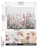 SUGMAR DIY 5D Diamond Art Painting Kits for Adults Diamond Art Pink Flower Full Drill Crystal Rhinestone Embroidery Craft Kits for Home Wall Decor Christmas Gifts, 16x20inch SUMGAR