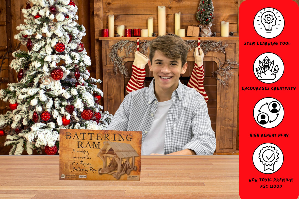 Pathfinders STEM kit | Roman Empire Battering Ram | Medieval Weapons Science Kits for Kids Age 8-10 10-14 | stem Kits for Kids Age 12-14 Physics Toys | Engineering kit | Learning Resource Pathfinders