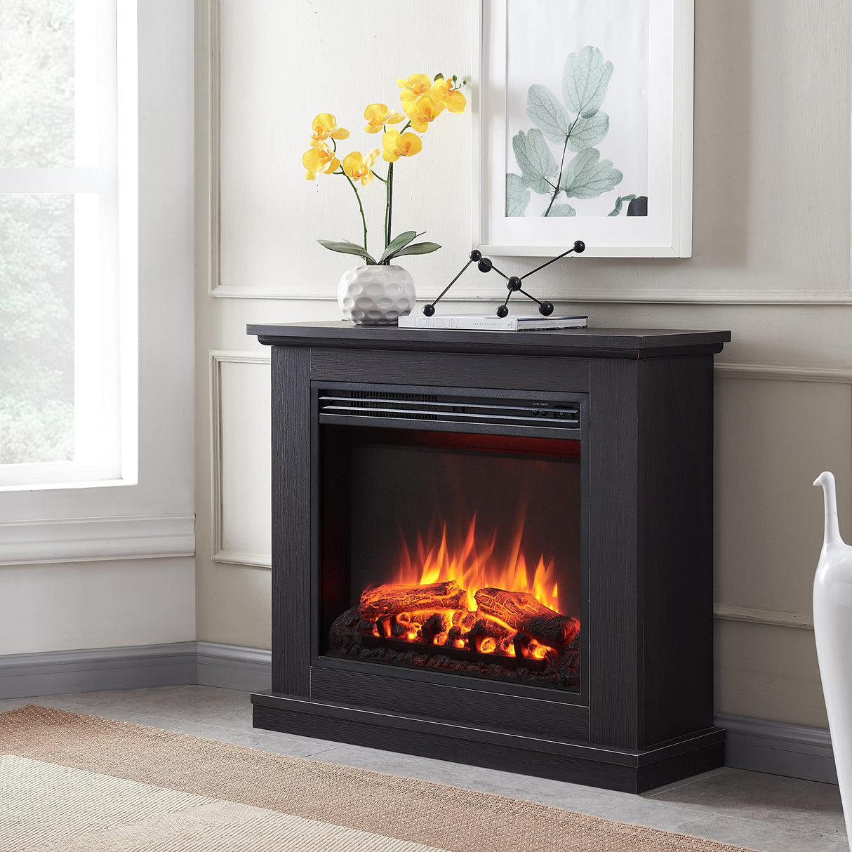 LegendFlame® Madison Electric Fireplace with 32.5" Mantel Surround and Jaden 23" Insert, Espresso Oak Finish Legend Flame