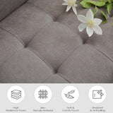 TYBOATLE Sofa Couch 62" W Loveseat w/ 2 USB Charger Ports & 2 Cupholders, Mid-Century Modern Tufted Small Love Seat Couches for Office,Compact Living Room,Bedroom,Apartment,Dorm(Light Grey) TYBOATLE