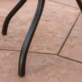 Christopher Knight Home Hallandale Outdoor Cast Aluminum Dining Set for Patio or Deck, 5-Pcs Set, Hammered Bronze Christopher Knight Home