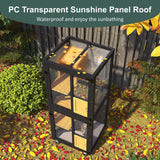 TIMHAKA Catio Outdoor Cat Enclosure, 4 Tier Indoor Catio with 4 Wheels, Platforms and Resting Box, Cat Cage with Waterproof Roof, Feral Pet Shelter with Easy Clean PVC Layer, Black TIMHAKA