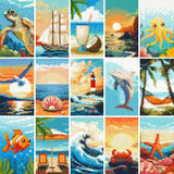 LuwoArte 15 Pack Diamond Painting Kits for Adults – Beach, Summer Vibes & The Sea Breeze – Full Drill DIY Paint Gem Art for Adults – Brilliant 5D Diamond Painting Kit – Relaxing Craft for Wall Décor LuwoArte
