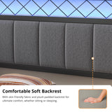 ANCTOR Twin Daybed with 2 Storage Drawers, Corner Bed Frame with LED and Charging Station, Metal Platform Daybed Frame for Living Room, Bedroom and Guest Room, Gray ANCTOR