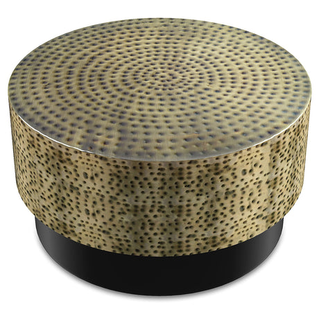 SIMPLIHOME Montrose Modern Industrial 30 Inch Wide Metal Coffee Table in Antique Gold/Black, Fully Assembled, for The Living Room and Family Room SIMPLIHOME