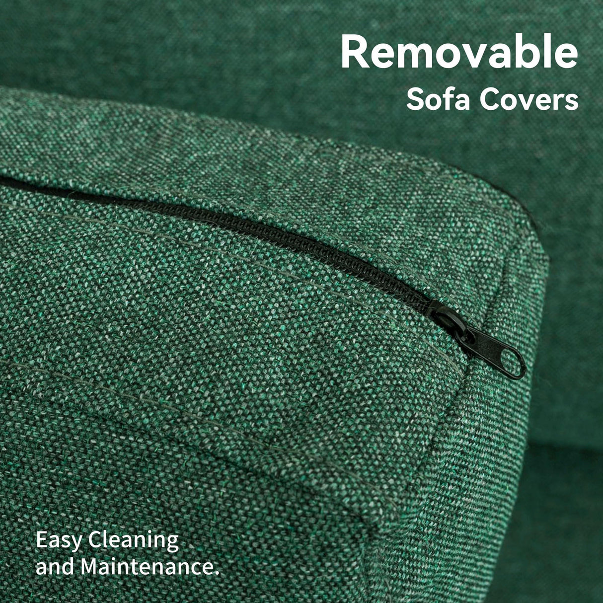 BFD Small Loveseat Sofa Couch, 56" Mid Century Modern Love Seat Couches for Living Room, Extra Deep 2-Seat Small Sofa Furniture for Small Spaces Apartment, Dorm, Office, Green BFD