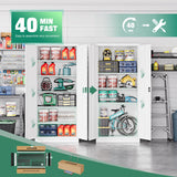 Letaya Metal Garage Storage Cabinets with Lock Door and Adjustable Shelves, Steel Tool Cabinets for Home,Office,Warehouse Organisieren (White, 72" H) Letaya