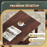 WLIVE Coffee Table with Storage Shelf, 39.4" Farmhouse Coffee Table with V-Frame Support, 2-Tier Wood Rustic Center Table for Living Room, Bedroom & Balcony, Espresso WLIVE