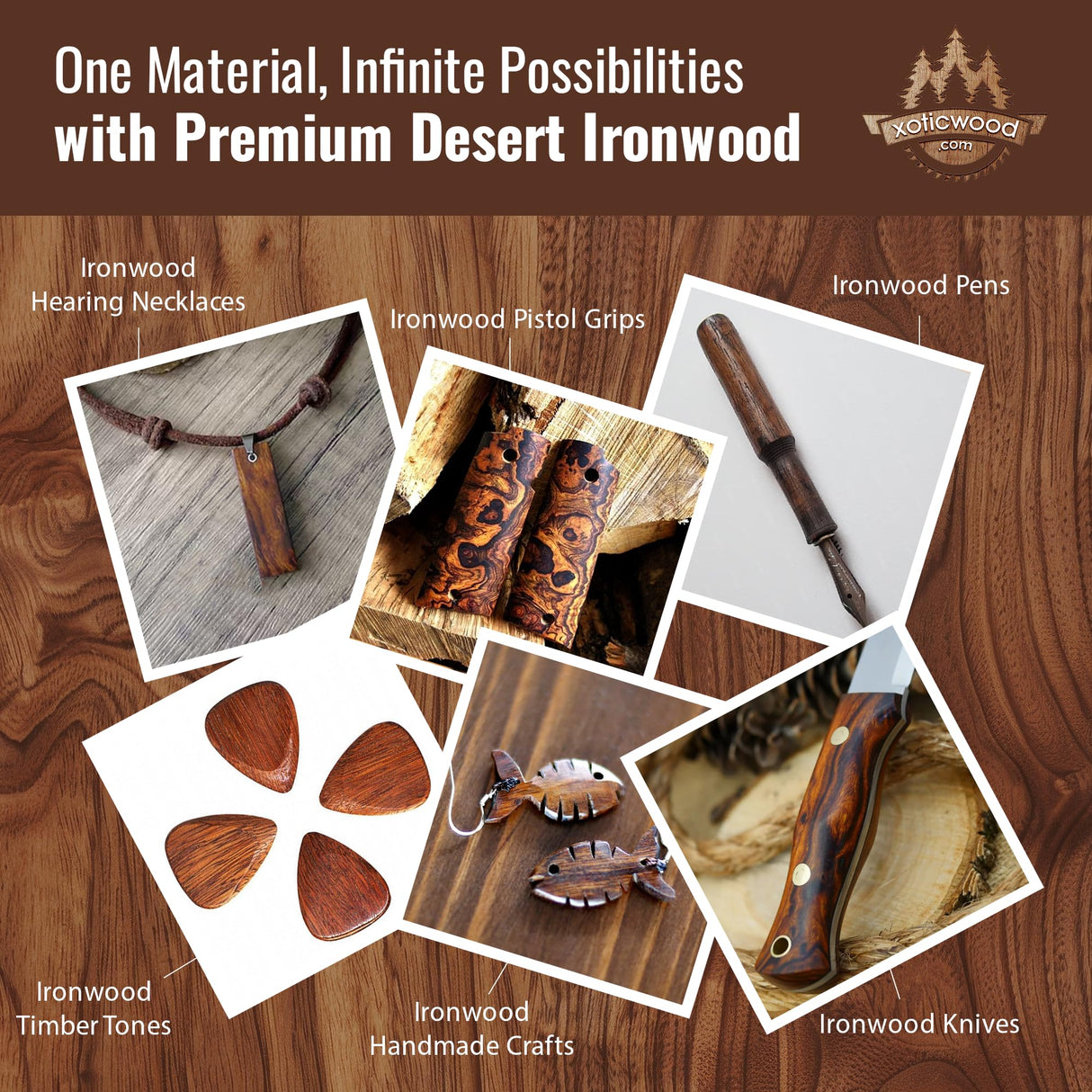 IECAP LLC Desert Ironwood Blank 1 Pack – Exotic Wood Block for Woodworking, Wood Carving, Turning Blanks, and DIY Crafts - Natural Hardwood Lumber – Handle Scales, Woodturning Blanks 10" x 4' x 1.5" IECAP LLC