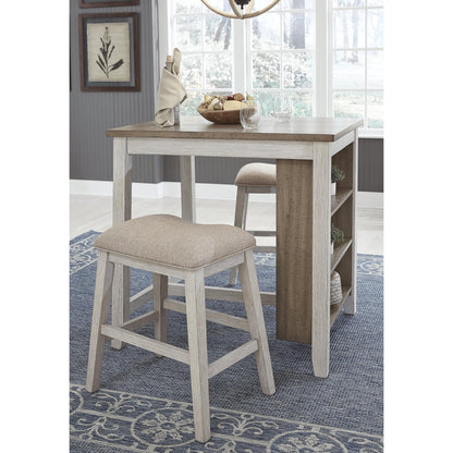 Signature Design by Ashley Skempton 3 Piece Counter Height Dining Set, Includes Table and 2 Barstools, Whitewash - WoodArtSupply