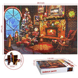 Lavievert Wooden Jigsaw Puzzles 1000 Piece Christmas Puzzles for Adults and Kids - Fireplace, Christmas Tree, Stockings LAVIEVERT