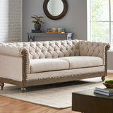 Christopher Knight Home Castalia Sofas, Beige + Dark Brown Christopher Knight Home