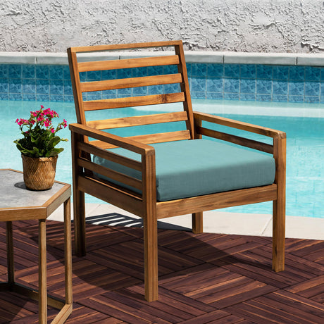 VICTORY RELAX Acacia Wood Decking Tiles 9PCS - Easy Snap Interlocking Deck Tiles for Patio Poolside Balcony Decor - All Weather Waterproof Flooring for Indoor & Outdoor (Round Joints) VICTORY RELAX