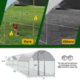Large Metal Chicken Coop Upgrade Tri-Supporting Wire Mesh Chicken Run,Chicken Pen with Water-Resident and Anti-UV Cover,Duck Rabbit House Outdoor(9'W x 25'L x 6.5'H) Betterhood