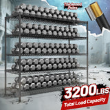 REIBII 55.5" W Storage Shelves 3200LBS Metal Shelving 5 Tier Wire Shelving Unit Garage Shelving Heavy Duty Metal Shelves for Storage Rack Commercial Adjustable Pantry Shelf, 55.5" W X 18''D X 71" H REIBII