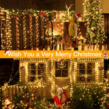 Ollny Christmas Lights 1000 LED 330 FT, IP67 Waterproof Plug in Christmas Tree Lights with Remote, 8 Modes, 3 Timers, Dimmable, House Xmas Indoor Decorations Outdoor Christmas Lights (Warm White) Ollny