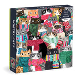 Wintry Cats 500 Piece Puzzle from Galison - 20" x 20" Winter Themed Puzzle That is Puurrfect for The Holidays, Fun and Colorful Artwork, Thick and Sturdy Pieces, Makes a Wonderful Gift! Galison
