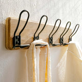 Dseap Coat Rack Wall Mounted - Heavy Duty Farmhouse Rustic Wall Coat Hanger With 5 Wire Hooks for Clothes Hat Jacket Towel, RusticWire, G25A, Weathered Brown & Black Dseap