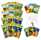 TINYMILLS Safari Zoo Animals Coloring Book for Kids with 12 Coloring Books and 48 Crayons Fun Jungle Book Animals Birthday Party Supplies Zoo Party Favor Bag Fillers TINYMILLS