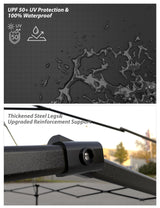 Hipicute 10x10 Pop Up Canopy Tent Outdoor Canopy with Removable Sidewalls Heavy Duty Commercial Instant Tent Shelter (Black, 4-Sidewall) Hipicute