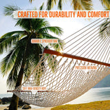 Castaway Living 13 ft. Double Traditional Hand Woven Cotton Rope Hammock with Free Extension Chains & Tree Hooks, Designed in The USA, Accommodates Two People with a Weight Capacity of 450 lbs. Castaway Hammocks