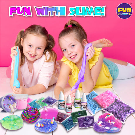 Fluffy Unicorn Slime Kit for Girls, FunKidz Cloud Slime Gift for Ages 6+ Kids Fun Slime Making Kit Awesome Craft Toy Birthday Present Ideas FUN KIDZ