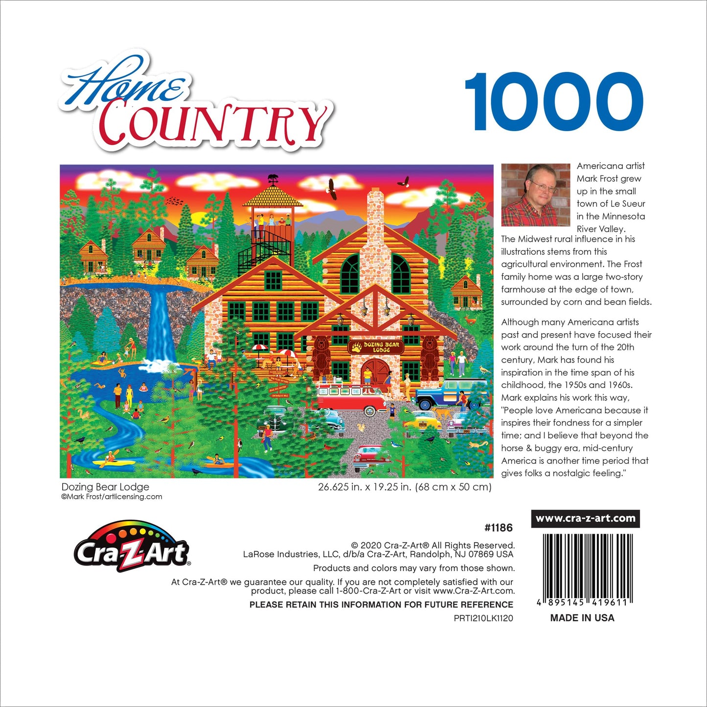 RoseArt - Home Country - Dozing Bear Lodge - 1000 Piece Jigsaw Puzzle for Adults