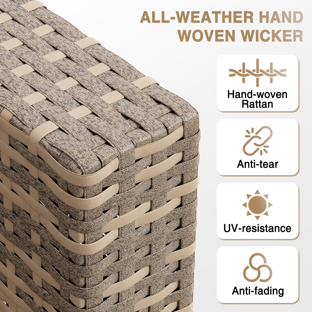 Aoxun Patio Furniture Sets, 10-Piece Outdoor Patio Furniture with Thick Cushions, Wicker Outdoor Conversation Set Sectional Sofa for Backyard, Poolside, Garden Aoxun