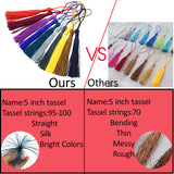 Makhry 100 Pieces Bookmark Tassels 13cm/5 Inch Colorful Silky Tassels with Loop Handmade Tassels for Crafts Jewelry Making DIY Art Projects School Supply 10 Colors（(Mixed 2 Dark) Makhry