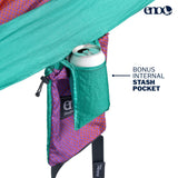 ENO DoubleNest Hammock - Lightweight, Portable, 1 to 2 Person Hammock - for Camping, Hiking, Backpacking, Travel, a Festival, or The Beach - Fade/Seaglass ENO