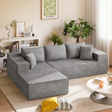 Homall 108" Modular Sectional Sofa, Boneless Couch with L-Shape Chaise, Cloud Couch with Deep Seat Upholstered, No Assembly Required for Living Room, Bedroom (Chenille, Grey) Homall
