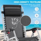 Yaheetech Zero Gravity Chair, Folding Reclining Lounge Recliner with Removable Pad & Headrest & Side Cup Holder Tray for Indoor and Outdoor Gray/1 Yaheetech