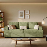 Comkei 89" 3 Seater Couches for Living Room Sofas Comfy Sectional Couch with 24" Deep Seat Loveseat Sofa for Small Apartment, Green Comkei