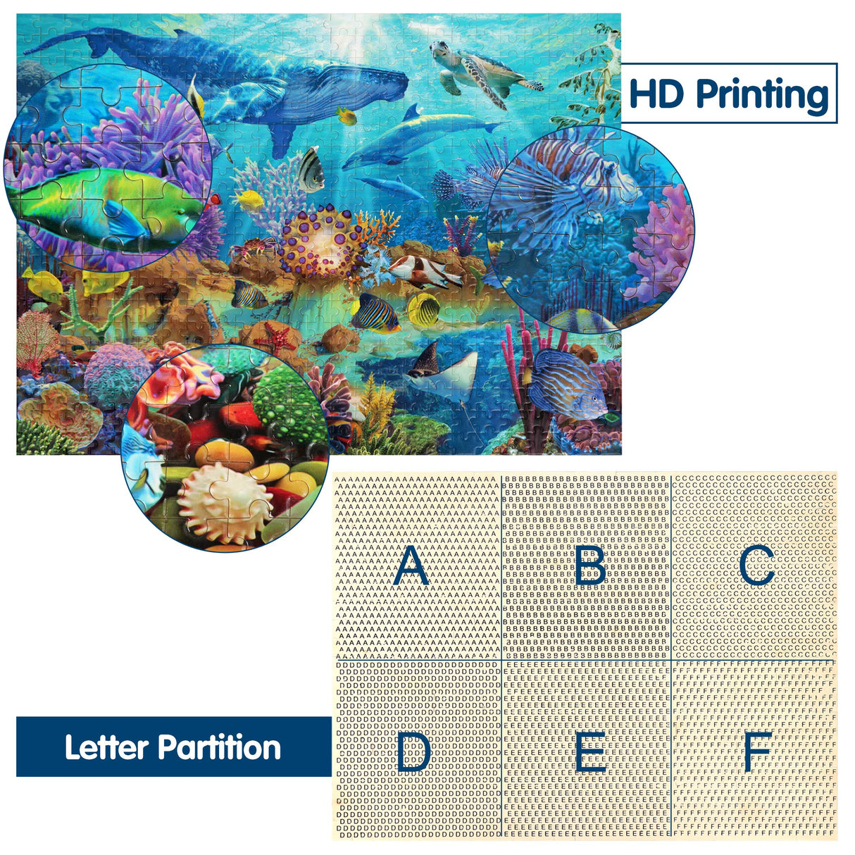 Becko US Puzzles for Adults Jigsaw Puzzles 500 Pieces Puzzles for Kids and Adults - Undersea World Underwater Paradise Ocean Scene Becko US