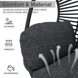 Hanging Egg Chair with Stand - Egg Swing Chair Outdoor Indoor Patio Wicker Chair Swing Hammock Egg Chairs 400lbs Capacity for Outside Patio, Bedroom, Garden and Balcony（Black） TQKVIPI