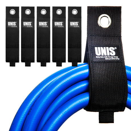 5 Pack Heavy Duty Large 13-inch Extension Cord Storage Organize Cables, Hoses, Power Cords, and Ropes with Extendable Cable Ties Strap Loop Hanger THE BIRCH & CO. BRAND