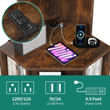YITAHOME Industrial Corner Shelf with USB Charging Ports and Outlets YITAHOME