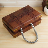 Ajuny Beautiful Wooden Handcrafted Decorative Jewelry Storage Box Patti Leaf Flower Carvings Multipurpose Treasure Chest Organizer Travel Keepsake Trinket Holder Watch Box Gift Ajuny