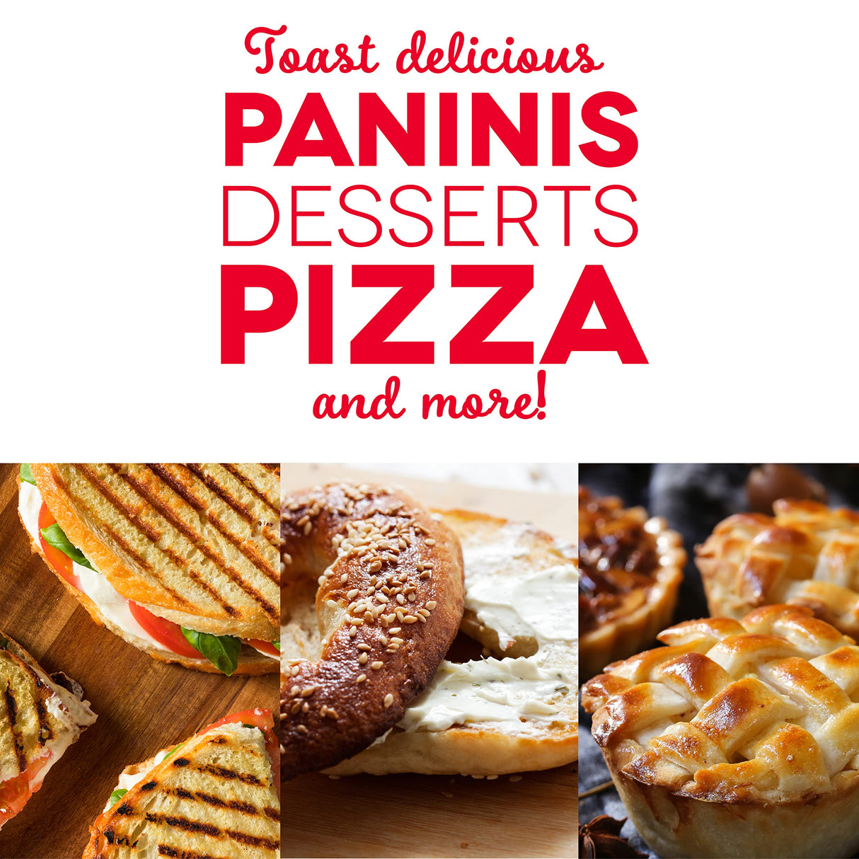 DASH Mini Toaster Oven Cooker for Bread, Bagels, Cookies, Pizza, Paninis & More with Baking Tray, Rack, Auto Shut Off Feature - Red DASH