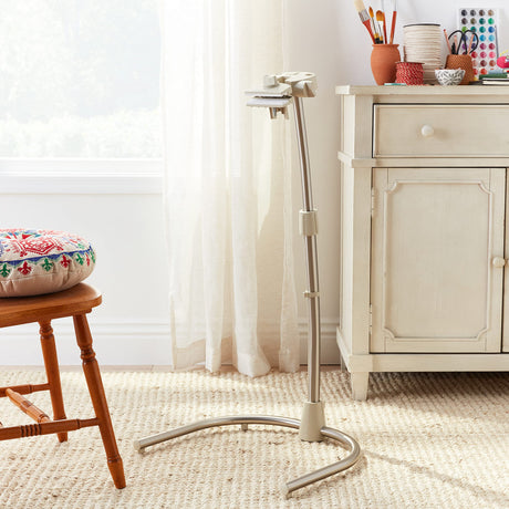 Daylight Company Stitchsmart Stand, Adjustable Embroidery Hoop Stand, Rotated Cross Stitch Stand, Hoop Holder, Hands Free Needlework Stand for Art Craft Sewing Projects,White daylight