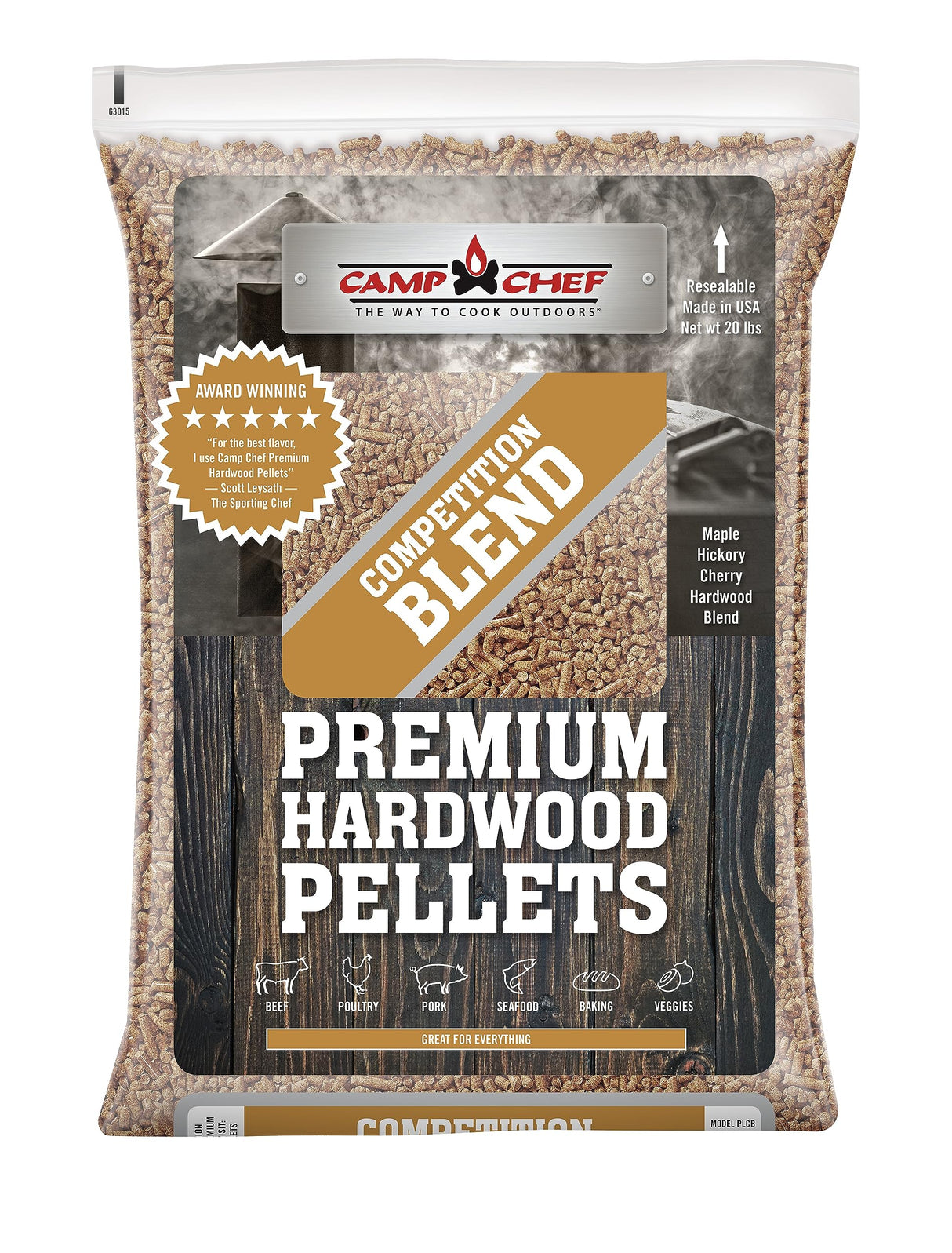 Camp Chef Competition Blend BBQ Pellets, Hardwood Pellets for Grill, Smoke, Bake, Roast, Braise and BBQ, 20 lb. Bag Camp Chef