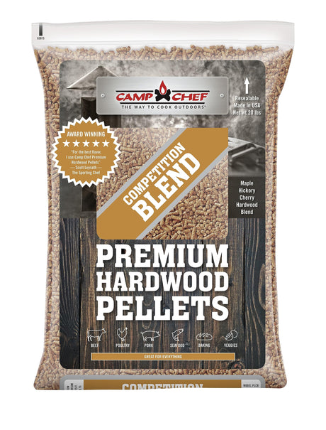 Camp Chef Competition Blend BBQ Pellets, Hardwood Pellets for Grill, Smoke, Bake, Roast, Braise and BBQ, 20 lb. Bag Camp Chef