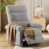 Garvee Recliner Chair for Adults, Manual Fabric Recliner with Side Pocket, Adjustable Single Sofa with Ergonomic Back Support, for Living Room, Nursery, Bedroom, Grey Garvee