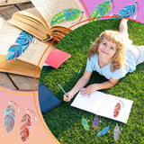 Tinlade 8 Pcs 5d Diamond Painting Bookmarks Kits DIY Crystal Diamond Art Feather Bookmarks for Book Lovers Home Office Project Graduation Birthday Gift Tinlade