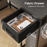 Eivanet 47 inch Gaming Desk with Power Outlet & LED Light, Reversible L Shaped Desk, L Shaped Desk with Hook & Monitor Stand, Computer Desk with Drawer and Shelves for Home Office Bedroom Eivanet