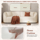 Christopher Knight Home Sabbo 87.50" Boucle Upholstered Couch, Oversized 2 Seater Sofa, Curved Soft Seating Lounge Sofa Chair, Cozy Loveseat with Armrest, Reading Sofa for Living Room Home Rest, Beige Christopher Knight Home