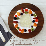 TIDITA 13" Acacia Cake Stand Rotating – Rustic Wood Turntable Pedestal Stands – Wooden Spinning Tables for Food Serving - Round Cake Decorating for Cupcake Dessert Display in Party, Wedding, Birthday Tidita